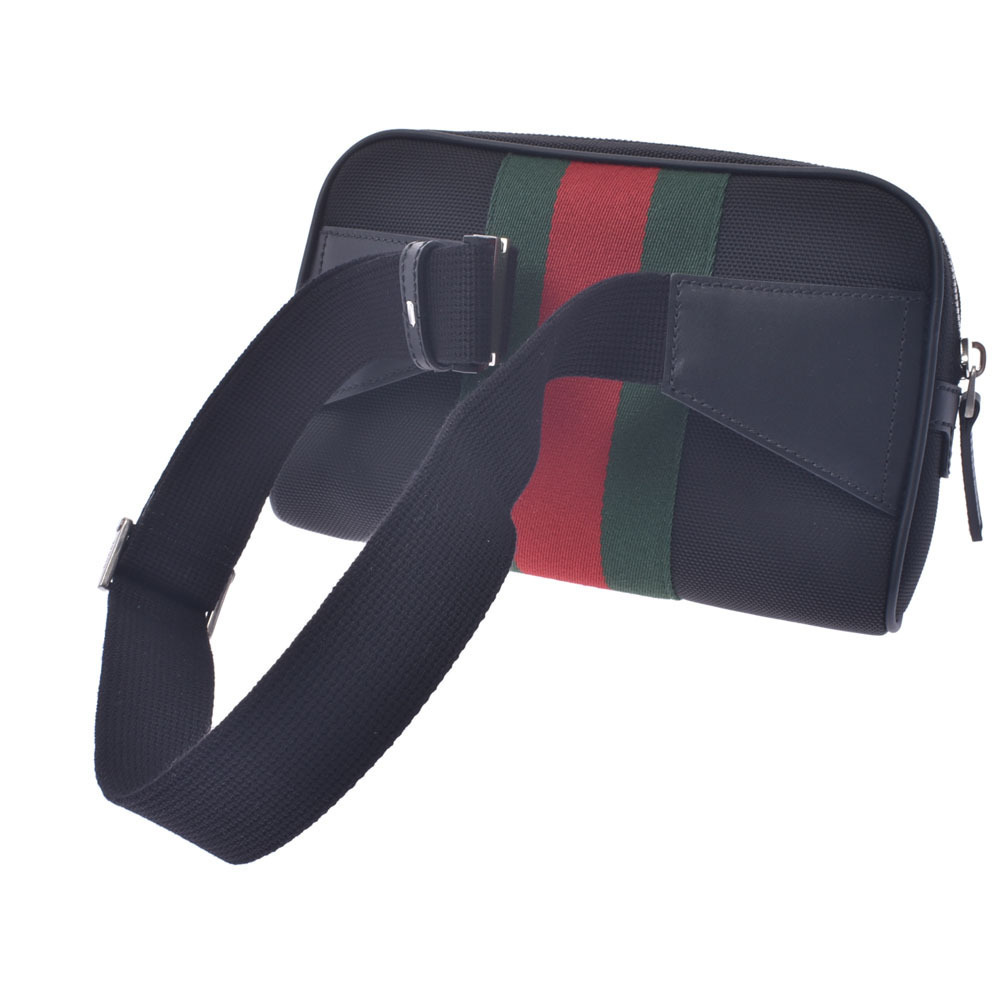 Gucci Body Black Waist Belt Bag Canvas